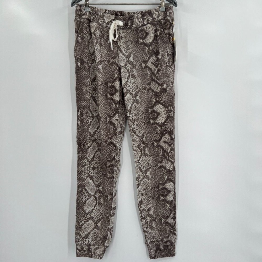 PJ Salvage Snakeskin Lounge Pajama Pants sz S RZSBP Cocoa Brown Nylon NWT